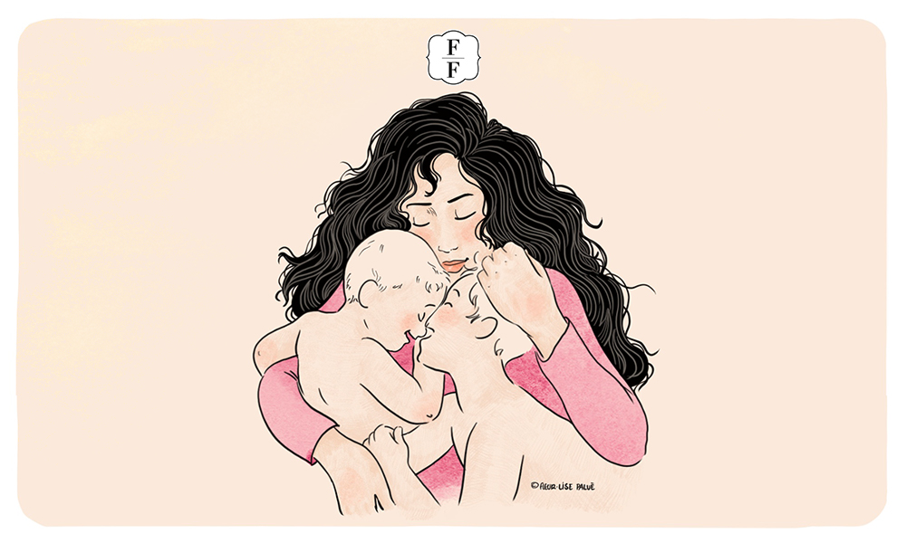 illustration d'une maman et ses enfants