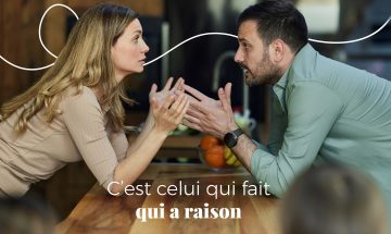 homme, femme, discussion, table