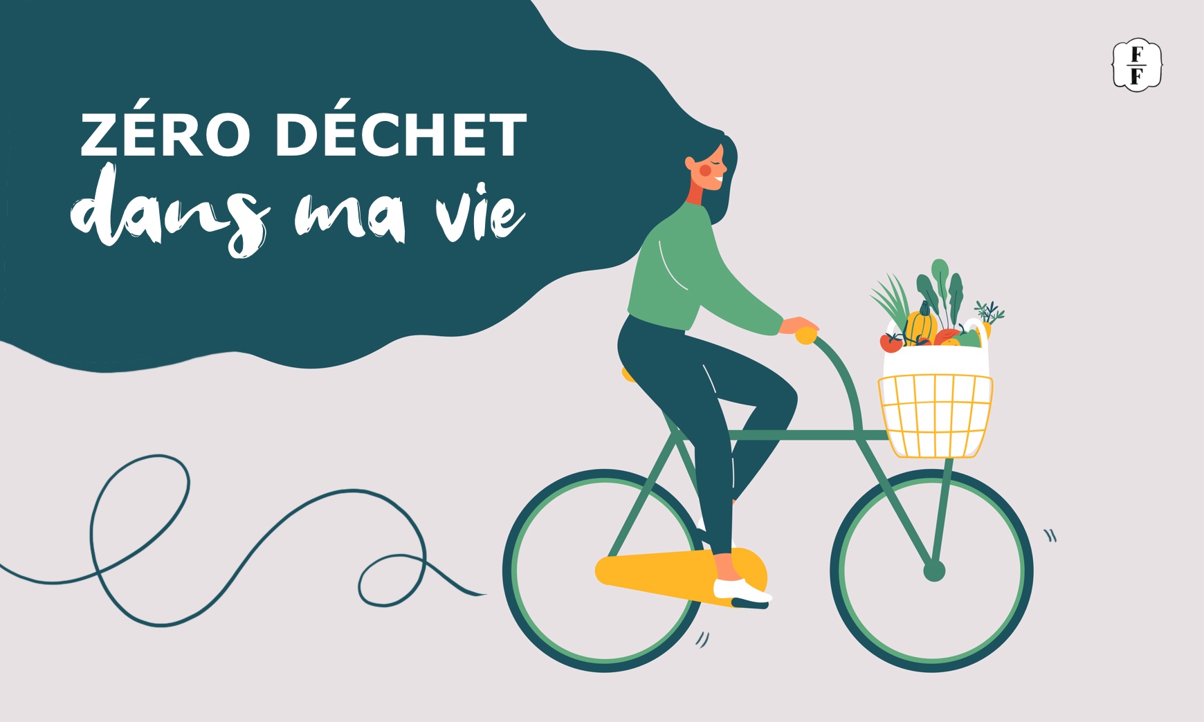 illustration femme vélo